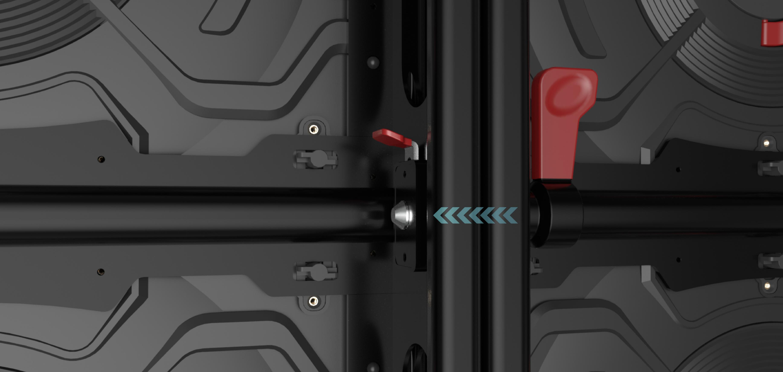 Steel fast lock joining two cabinets