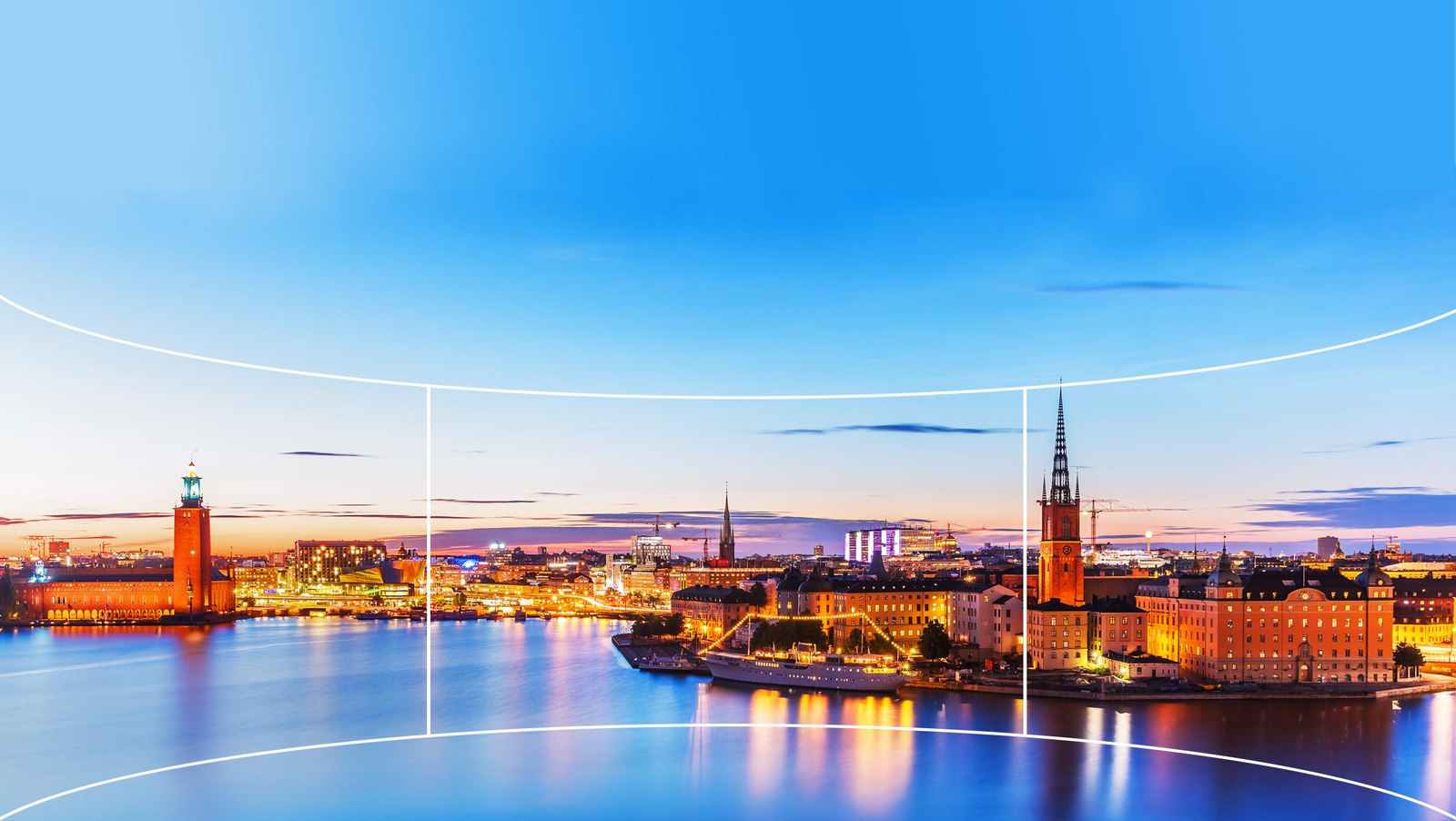 Panorama across a wide LED display